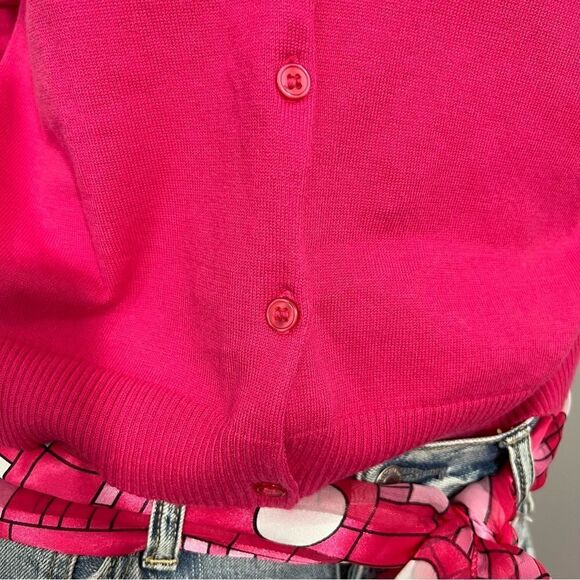 Carolyn Taylor Hot Pink Barbiecore Cardigan Sweater - S - Picture 6 of 12